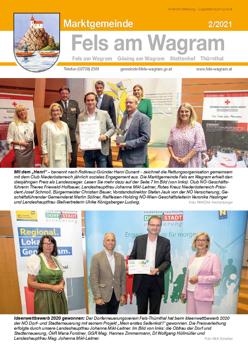 2021.07.07, Fels am Wagram, Aktuelle Gemeindezeitung