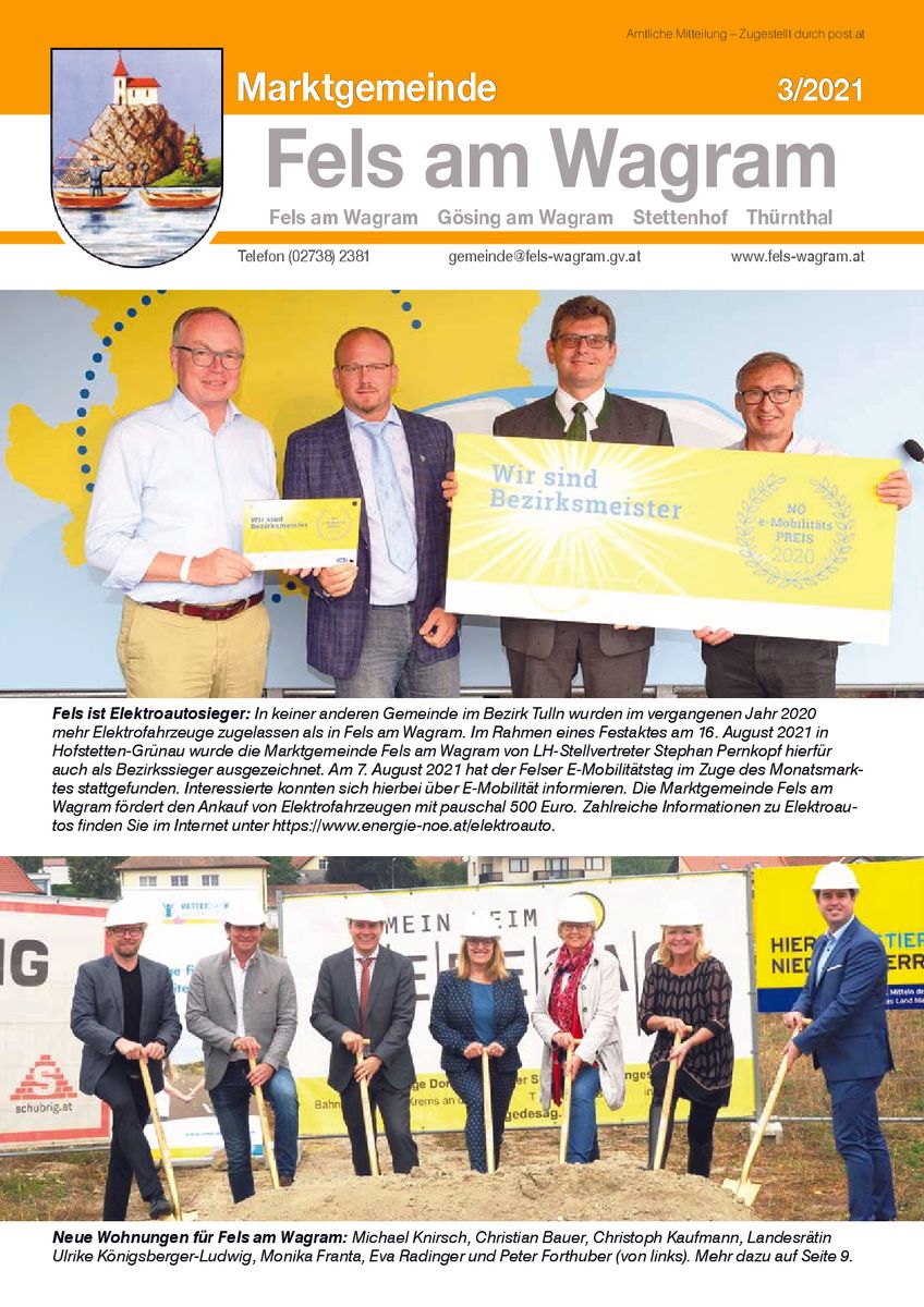 2021.10.10, Gemeinde Fels, Aktuelle Gemeindezeitung